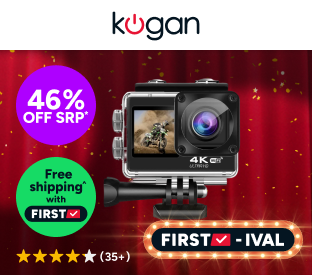 Kogan 4K Dual Screen Wi-Fi Action Camera with Waterproof Case Product Image