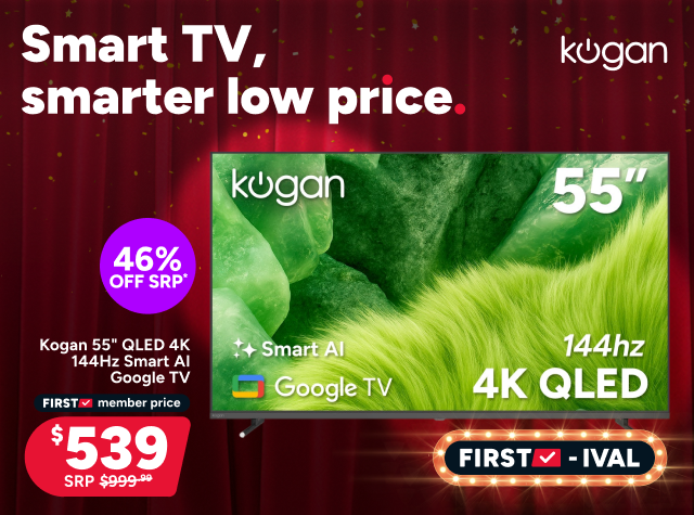 Kogan 55" QLED 4K 144Hz Smart AI Google TV