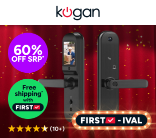 Kogan SmarterHome™ Wi-Fi Fingerprint Video Smart Lock with Monitor Product Image