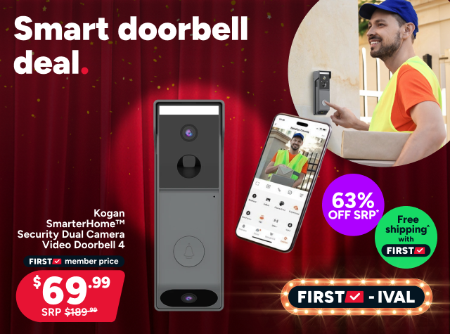 Kogan SmarterHome™ Security Dual Camera Video Doorbell 4