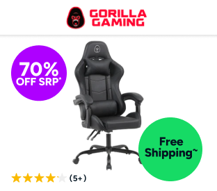 Gorilla Gaming Prodigy Gaming Chair (Black/Black) Product Image