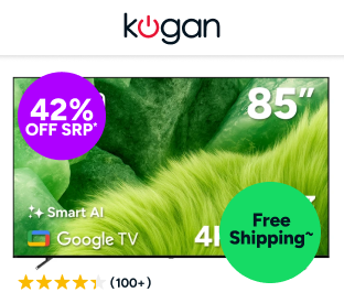 Kogan 85" QLED 4K 144Hz Smart AI Google TV  Product Image