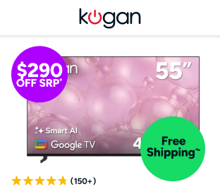 Kogan 55" LED 4K Smart AI Google TV  Product Image