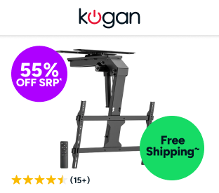 Kogan SmarterHome™ Motorised Flip Down TV Ceiling Mount for 37 inch - 75 inch TVs Product Image