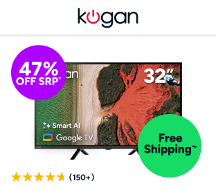 Kogan 32" LED Smart AI Google 12V TV (USB-C) Product Image