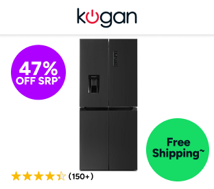 Kogan 464L French Door Fridge with Water Dispenser (Black Stainless Steel) Product Image