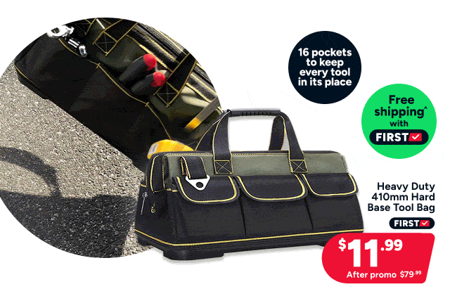 Heavy Duty 410mm Hard Base Tool Bag