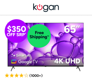 Kogan 65" LED 4K Smart AI Google TV Product Image
