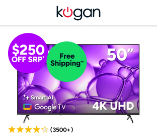 Kogan 50" LED 4K Smart AI Google TV Product Image