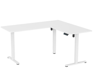 Ergolux Electric L-Shaped Dual-Motor Standing Desk 160 x 140cm (White/White) Product Image