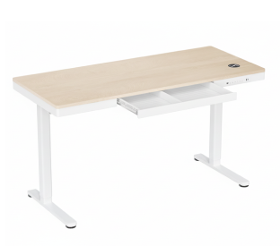 Ergolux Electric Standing Desk with Drawer 140 x 60cm (Oak/White) Product Image