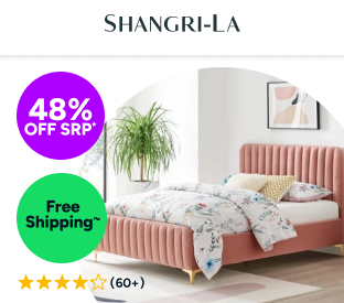 Shangri-La Victoria Bed Frame (Blush Velvet, Double) Product Image