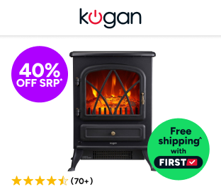 Kogan SmarterHome™ 1800W Portable Electric Fireplace Heater Product Image