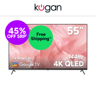 Kogan 55" QLED 4K 144Hz Smart AI Google TV  Product Image