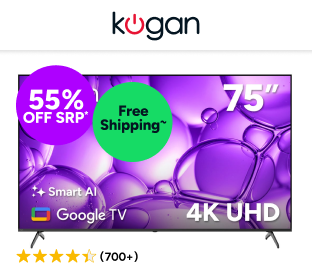 Kogan 75" LED 4K Smart AI Google TV Product Image