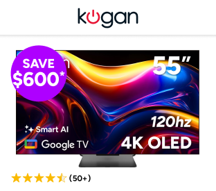 Kogan 55" OLED 4K 120Hz Smart AI Google TV Product Image