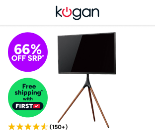 Kogan Larvik Studio TV Stand for 45"-65" TVs (Dark Oak) Product Image