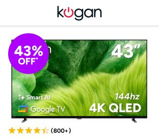 Kogan 43" QLED 4K 144Hz Smart AI Google TV Product Image