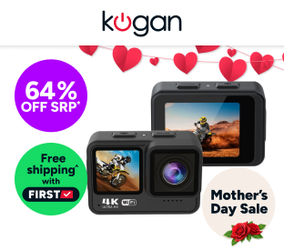 Kogan 4K Dual Touchscreen 21m Waterproof Action Camera Product Image