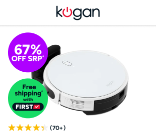 Kogan SmarterHome™ LX14 Laser Robot Vacuum Cleaner and Mop (White) Product Image