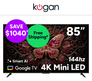 Kogan 85" Mini-LED QLED 4K 144Hz Smart AI Google TV Product Image