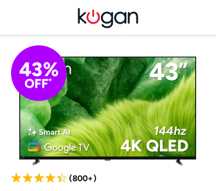 Kogan 43" QLED 4K 144Hz Smart AI Google TV Product Image