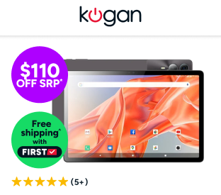 Kogan Explore Tab 3 Plus 11" 2K Android Tablet (6GB, 128GB, Wi-Fi + 4G) Product Image