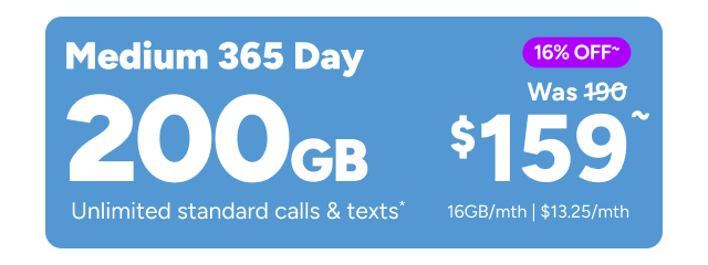 Kogan Mobile - 200GB for $159 ~