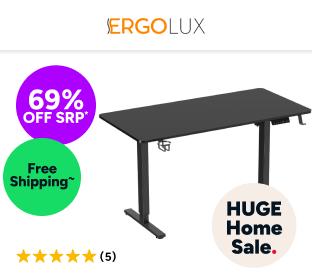 Ergolux Electric Dual Motor Standing Desk 140 x 70cm (Black) Product Image