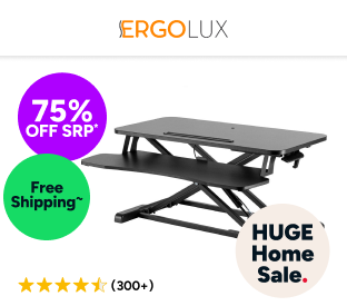 Ergolux Pro Height Adjustable Sit Stand Desk Riser 80cm (Black) Product Image