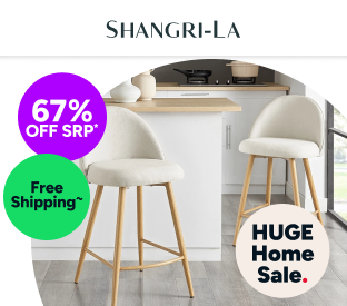 Set of 2 Shangri-La Charley Curved Back Bar Stools (Off White/Wood) Product Image