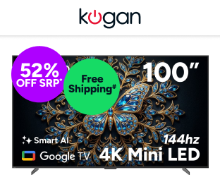 Kogan 100" Mini-LED QLED 4K 144Hz Smart AI Google TV Product Image