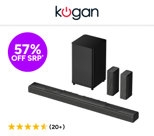 Kogan 9.1.4 Channel Dolby Atmos Soundbar with Wireless Subwoofer & Rear Speakers Product Image