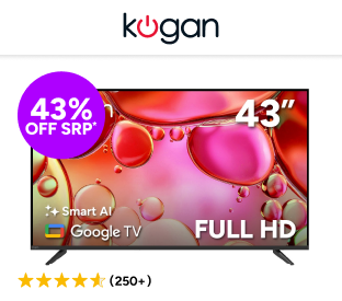 Kogan 43" LED Full HD Smart AI Google TV Product Image