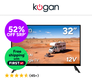 Kogan 32" LED Smart AI Google 12V TV Product Image