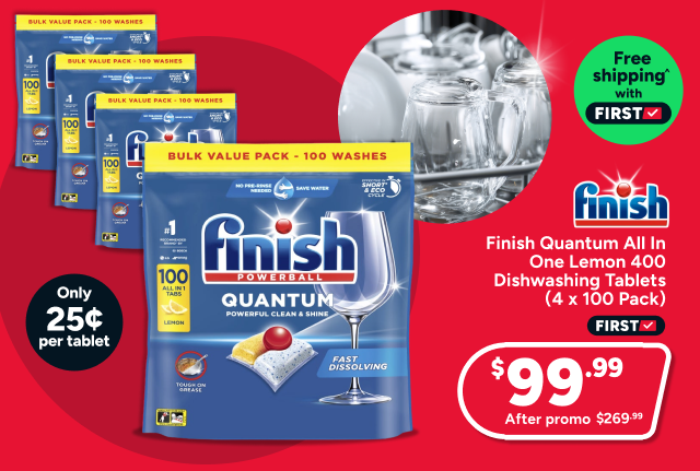Finish Quantum All In One Lemon 400 Dishwashing Tablets (4 x 100 Pack)