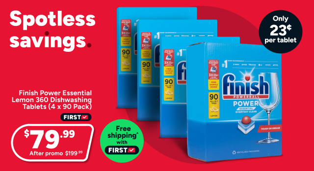 Finish Power Essential Lemon 360 Dishwashing Tablets (4 x 90 Pack) 