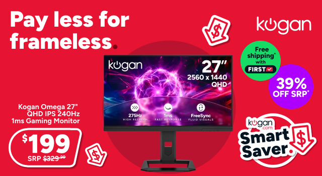 Kogan Omega 27inch QHD IPS 240Hz 1ms Gaming Monitor (2560 x 1440)