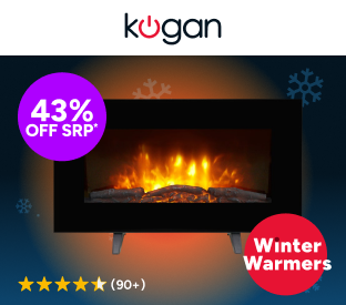 Kogan SmarterHome™ 2000W Electric Fireplace Heater with Log Effect Product Image