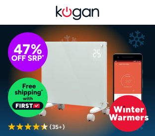 Kogan SmarterHome™ 1500W Premium Glass Panel Heater (White) Product Image