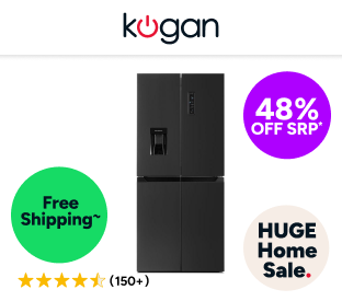 Kogan 464L French Door Fridge with Water Dispenser (Black Stainless Steel) Product Image