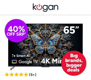 Kogan 65" Mini-LED QLED 4K 144Hz Smart AI Google TV Product Image