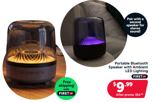 Portable Bluetooth Speaker with Ambient LED Lighting
