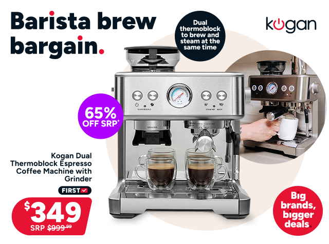 Kogan Dual Thermoblock Espresso Coffee Machine with Grinder