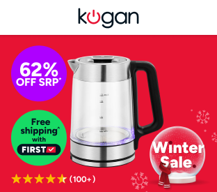 Kogan SmarterHome™ 1.7L Double Wall Glass Smart Kettle (Stainless Steel) Product Image