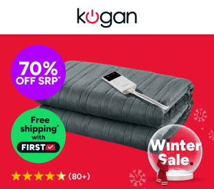 Kogan Washable Electric Heated Throw Blanket (Charcoal, 200 x 180cm) Product Image
