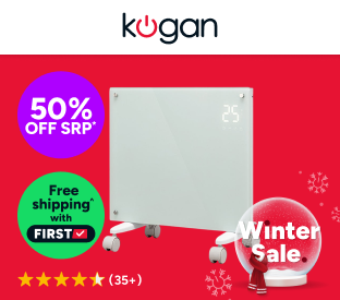Kogan SmarterHome™ 1500W Premium Glass Panel Heater (White) Product Image