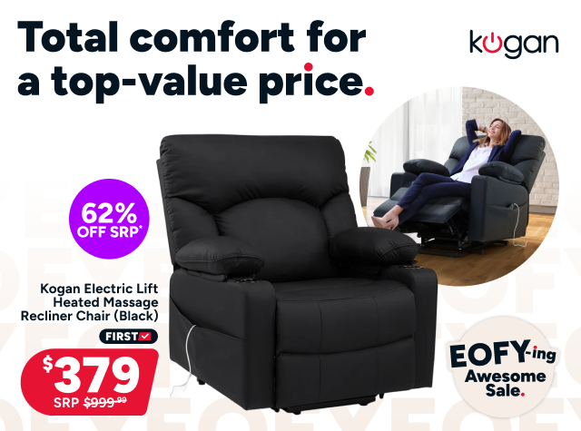 Kogan Electric Lift Heated Massage Recliner Chair (Black)