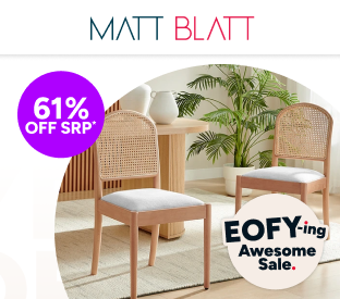 Set of 2 Matt Blatt Louie Rattan and Beech Wood Dining Chairs Product Image