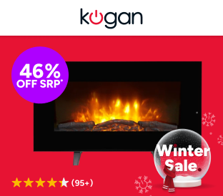Kogan SmarterHome™ 2000W Electric Fireplace Heater with Log Effect Product Image